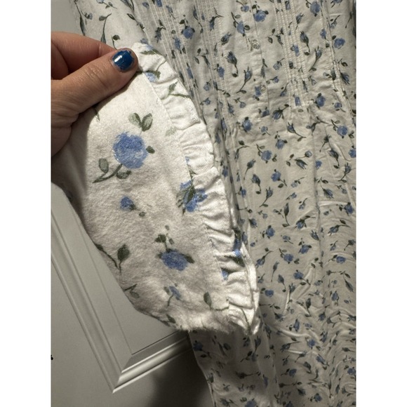 Vintage Laura Ashley Blue Floral Long Nightgown XL Cottage Core NWT 80s/90s‎ NOS - Picture 7 of 16